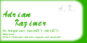 adrian kazimer business card